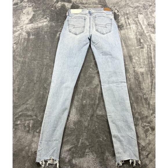 American‎ Eagle Jegging Jeans Womens 2L /26w Blue Denim Next Level Stretch - Picture 7 of 14